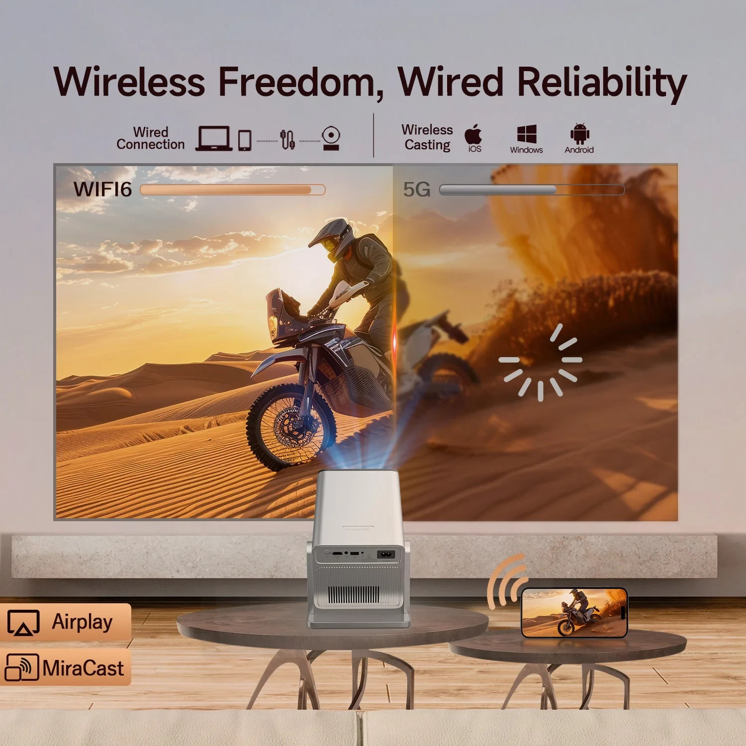 Проектор MagCubic X7, 1080p, Android 14, 2GB RAM, 16GB ROM, 800 ANSI Lumens - MAGCUBIC-X7 - 8