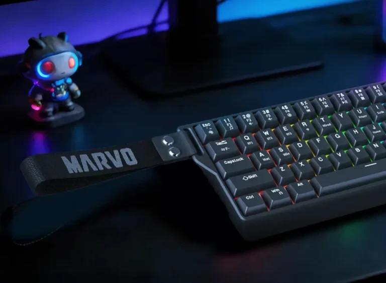 Безжична механична геймърска клавиатура Marvo Saber KG965W, 65%, Banana Crystal Linear, RGB подсветка, Bluetooth 5.3 - KG965W-BK - 8