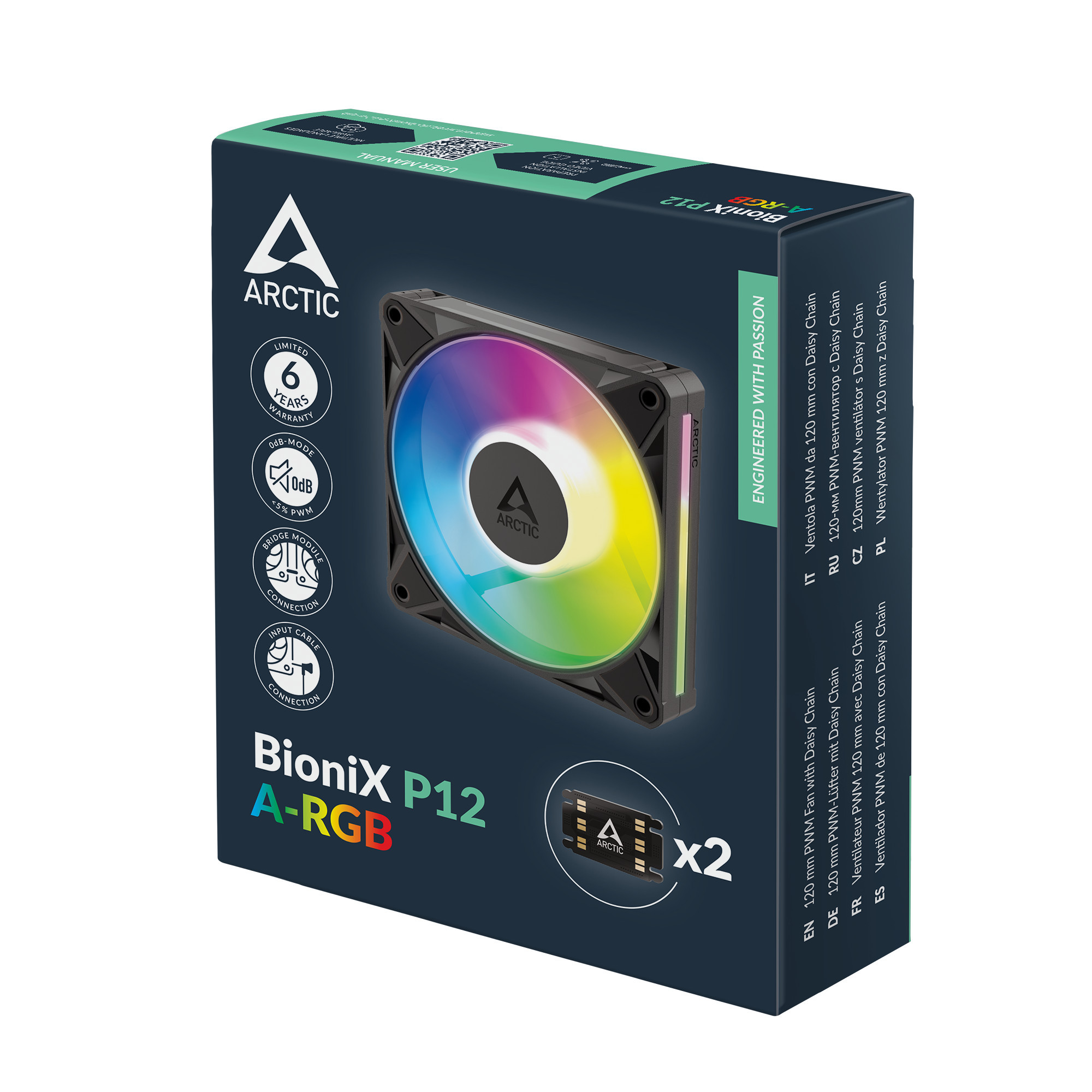 Вентилатор ARCTIC BioniX P12 A-RGB, 120mm PWM 450-3000 RPM - ACFAN00335A - 7