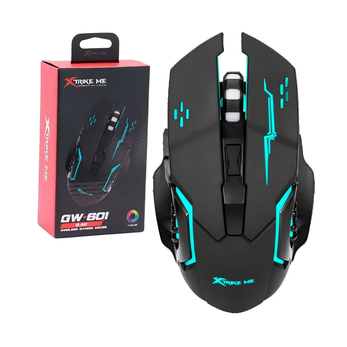 Безжична геймърска мишка Xtrike ME GW-601, 3200 dpi, 6 бутона, RGB подсветка - XTRM-GW-601 - 2