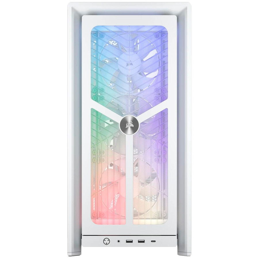 Кутия за компютър Corsair iCUE 4000X RS, Mid-Tower, Бяла, Tempered Glass - CC-9011303-WW - 2