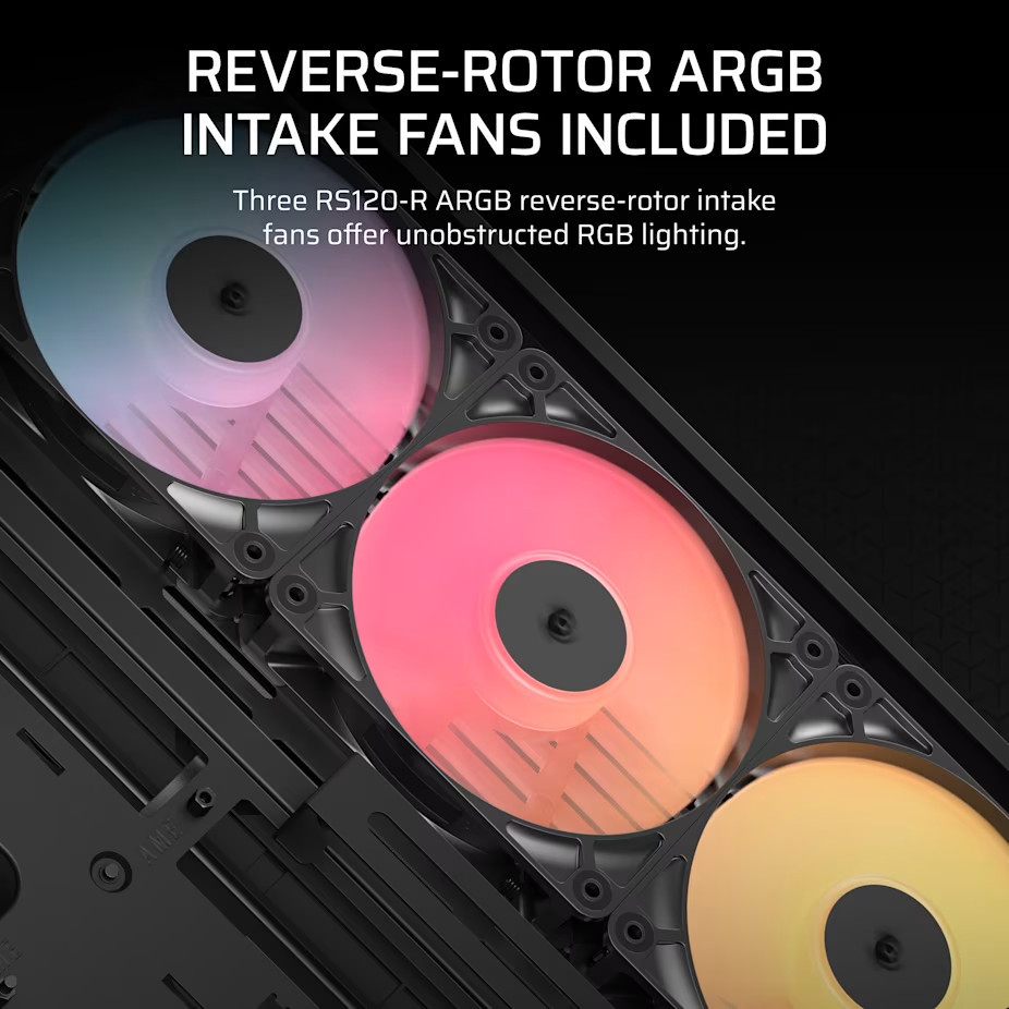 Кутия за компютър CORSAIR 4500X RS-R ARGB, Mid-Tower, Tempered Glass, ATX/E-ATX/mATX/Mini-ITX, Черна - CC-9011314-WW - 5