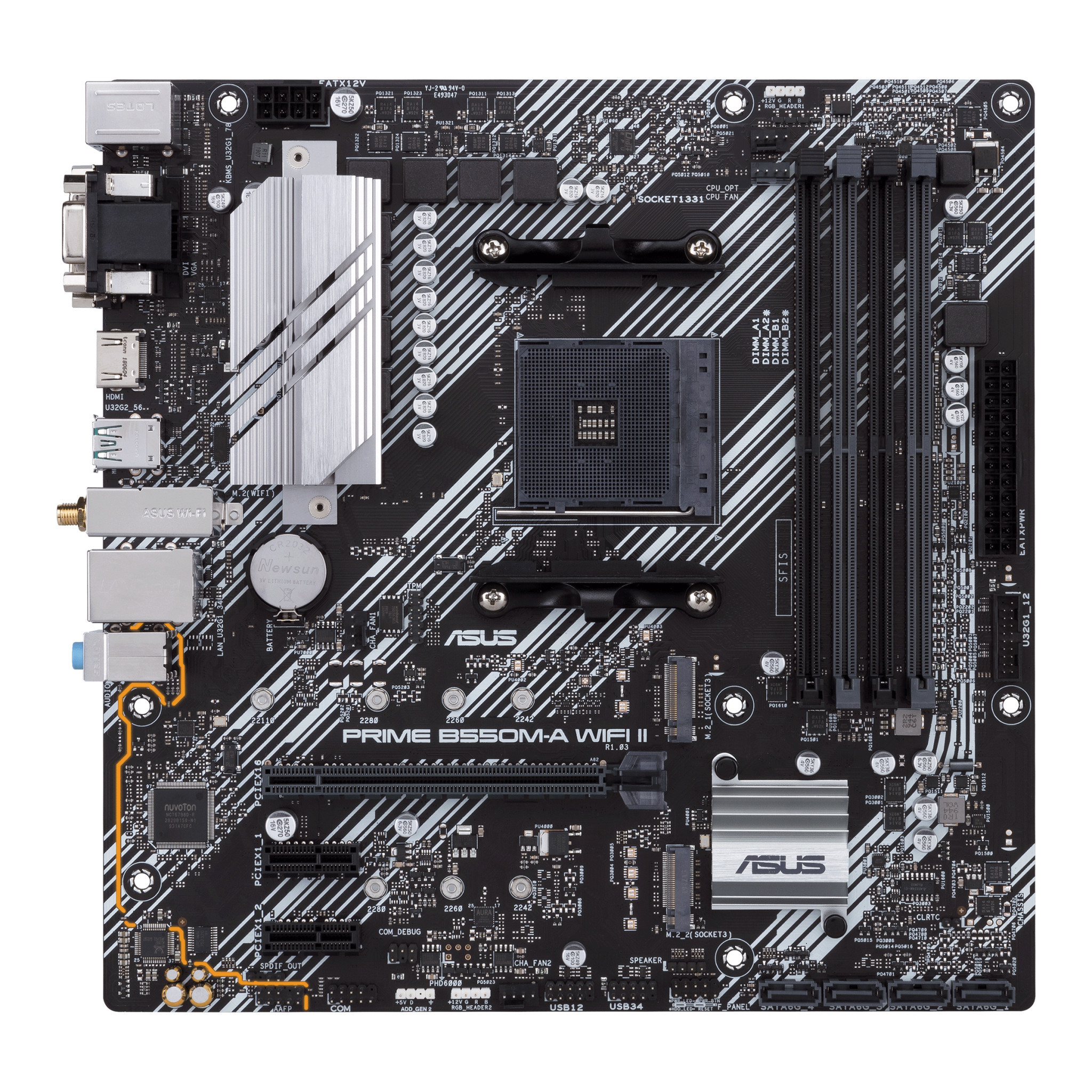 Дънна платка ASUS Prime B550M-A WIFI II, AM4, DDR4 - 90MB19X0-M0EAY0 - 2