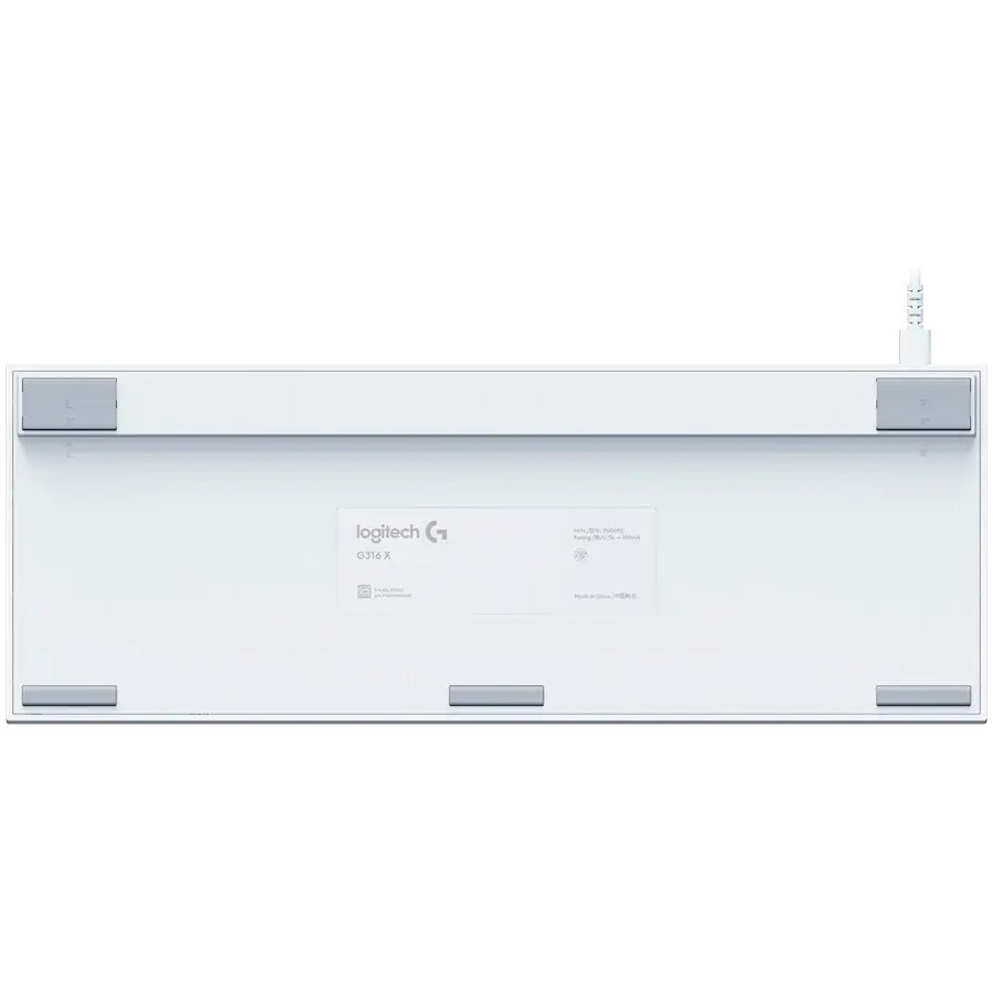 Механична геймърска клавиатура Logitech G316 X 98, Hot-Swappable Tactile Switch, RGB подсветка, бяла - 920-014231 - 5