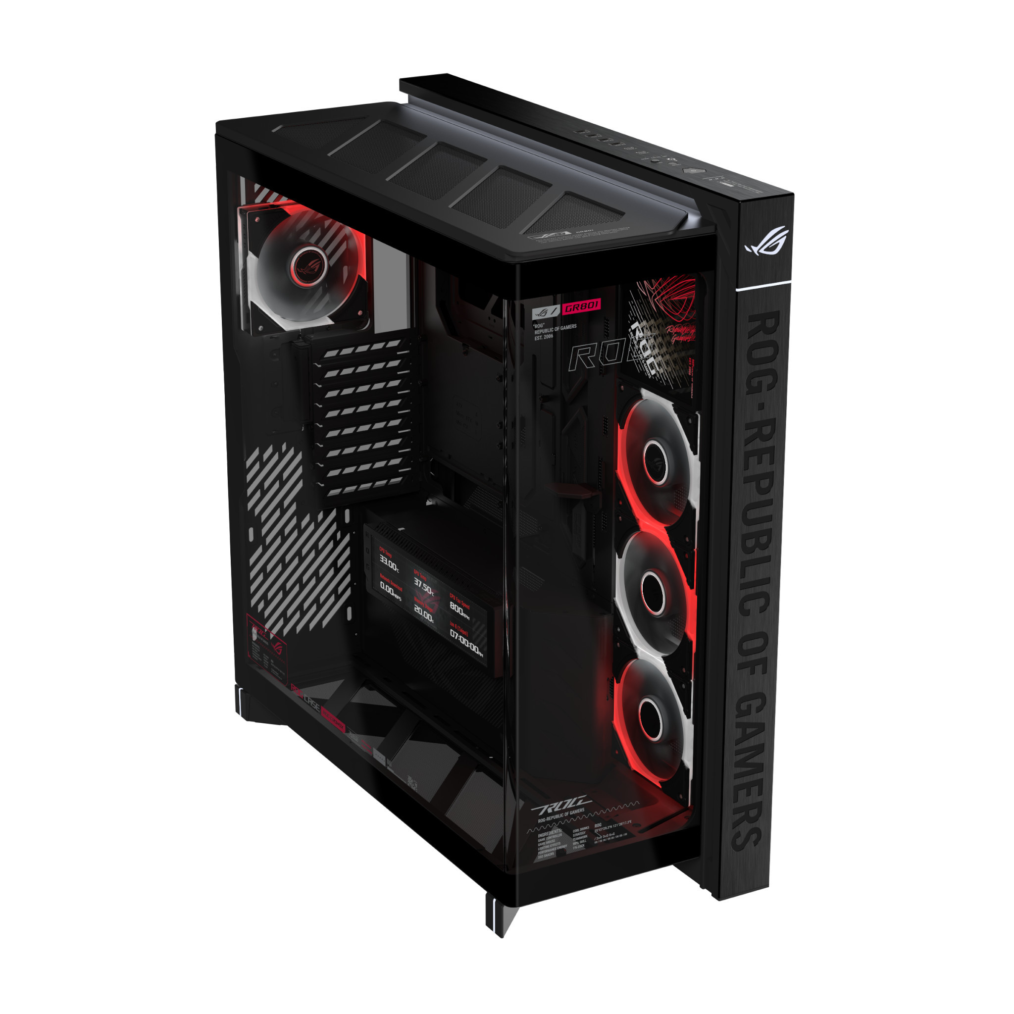 Кутия за компютър ASUS ROG CRONOX ARGB, E-ATX Mid-Tower, Черна - 90DC00T0-B09030 - 3