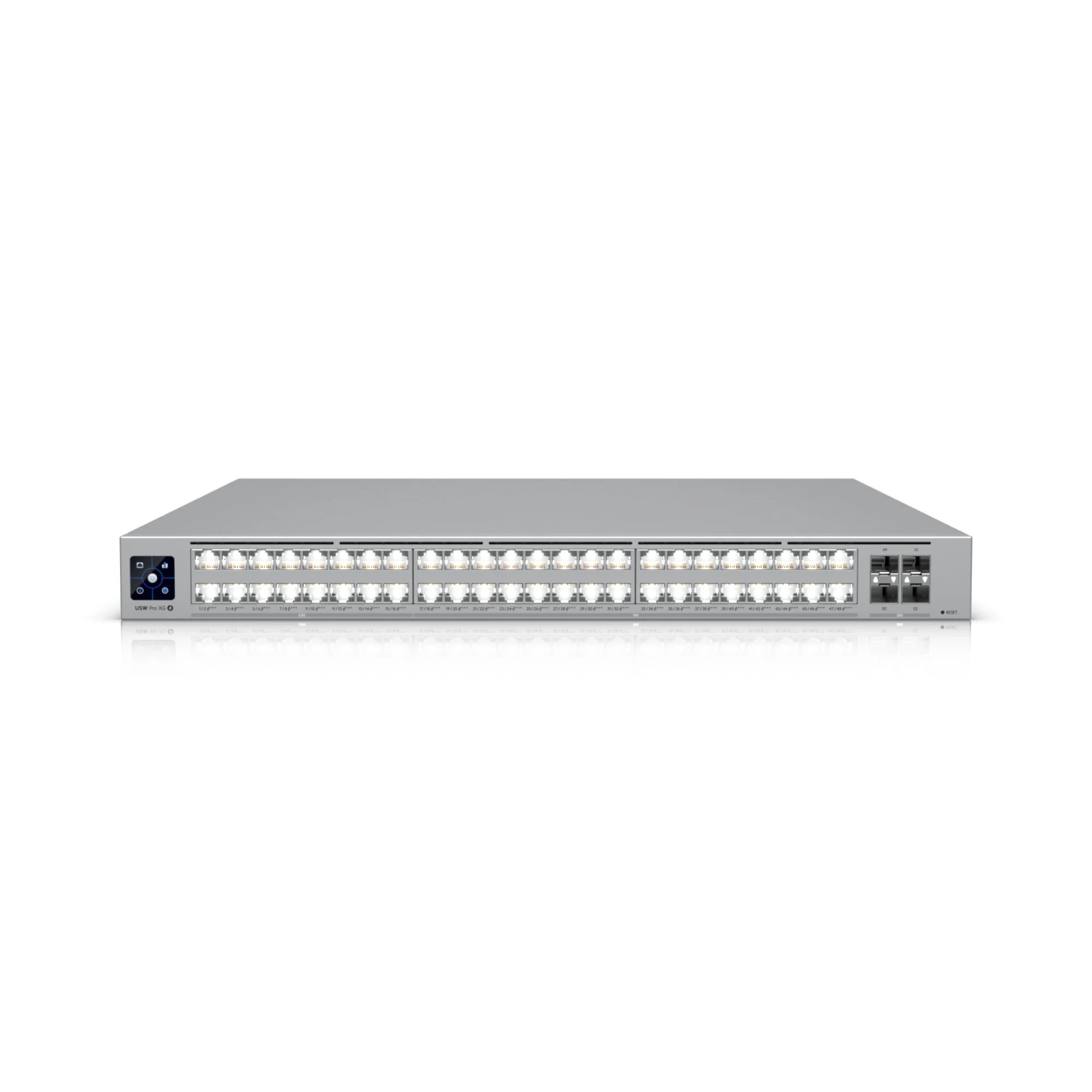 Комутатор Ubiquiti USW-Pro-XG-48-PoE, Layer 3 Etherlighting™ PoE+++ суич, 16x2.5GbE + 32x10GbE + 4x25GbE SFP28 порта, 1080W - 1