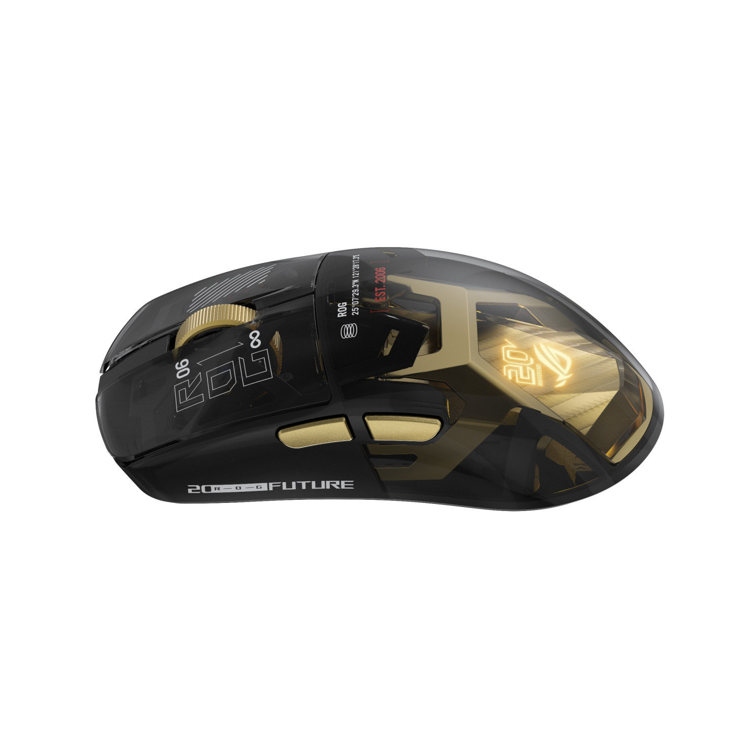 Безжична геймърска мишка ASUS ROG Harpe II Extreme Edition 20, 65000 DPI, ROG AimPoint Pro, Черна/златно- 90MP04Q0-BMUA00 - 9