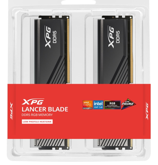 RAM памет ADATA LANCER BLADE RGB, 64GB(2x32GB) DDR5 6000MHz CL30 - AX5U6000C3032G-DTLABRBK - 6
