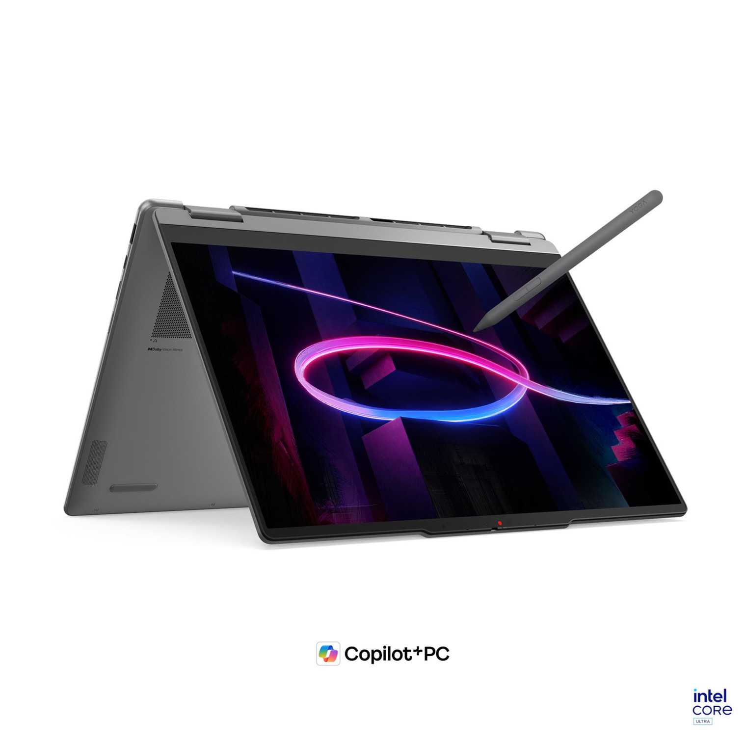 Лаптоп Lenovo Yoga 7 2-in-1 14IPH11 Aura Edition, 14" 2.8K WQXGA+ OLED 120Hz тъчскийн, Intel Core Ultra 5 325, 24GB LPDDR5X, 1TB SSD, Windows 11 Home - 83TC0022BM - 1