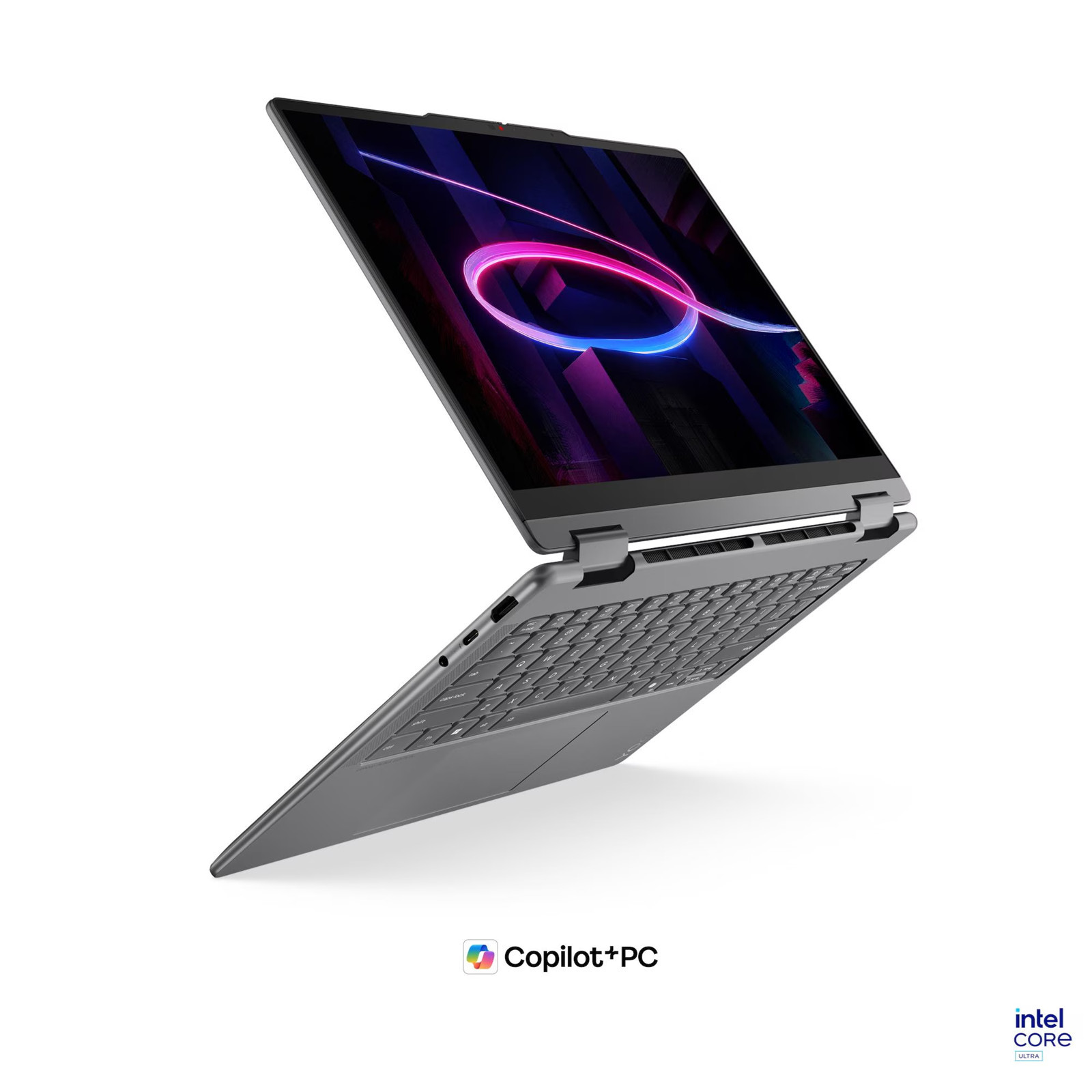 Лаптоп Lenovo Yoga 7 2-in-1 14IPH11 Aura Edition, 14" 2.8K WQXGA+ OLED 120Hz тъчскийн, Intel Core Ultra 5 325, 24GB LPDDR5X, 1TB SSD, Windows 11 Home - 83TC0022BM - 4