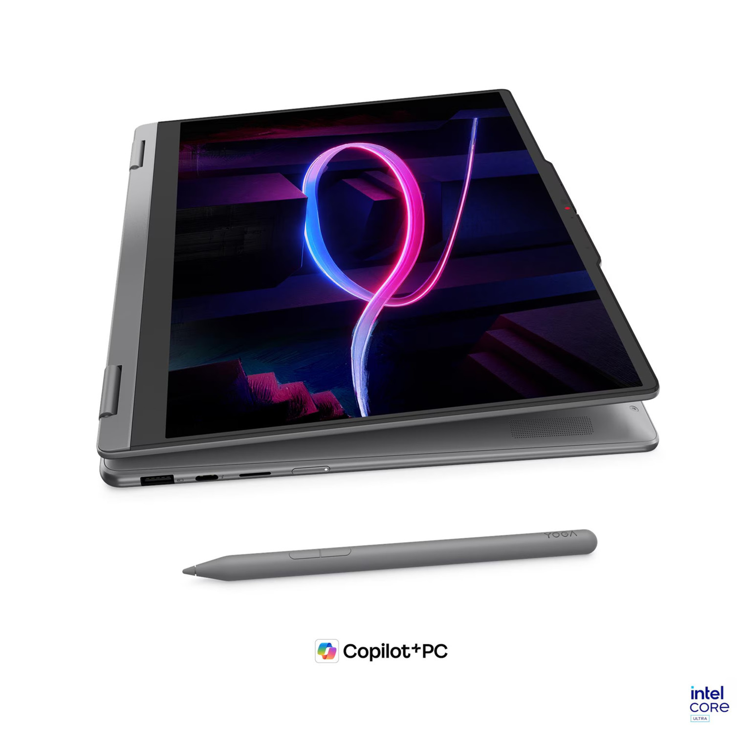 Лаптоп Lenovo Yoga 7 2-in-1 14IPH11 Aura Edition, 14" 2.8K WQXGA+ OLED 120Hz тъчскийн, Intel Core Ultra 5 325, 24GB LPDDR5X, 1TB SSD, Windows 11 Home - 83TC0022BM - 11