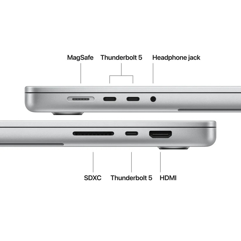 Лаптоп Apple MacBook Pro 16, 16.2" Liquid Retina XDR (3456x2234) 120Hz, Apple M5 Pro (18-core CPU, 20-core GPU), 48GB, 1TB SSD, macOS - MGE64ZE/A - 4