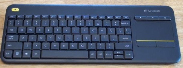 Безжична клавиатура с тъчпад Logitech K400 Plus, USB приемник, 10m обхват, тъмно синя - 920-007143 - 2