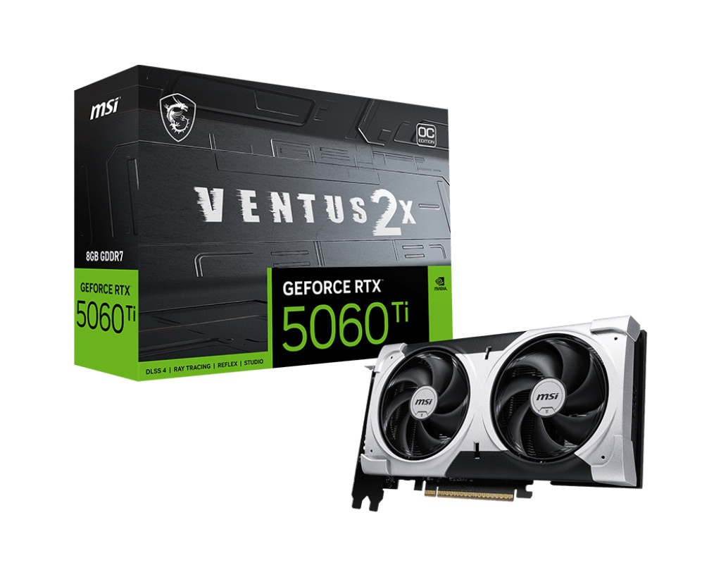 Видео карта MSI NVIDIA GeForce RTX 5060 Ti 8G VENTUS 2X OC PLUS, 8GB GDDR7, 128bit - 1