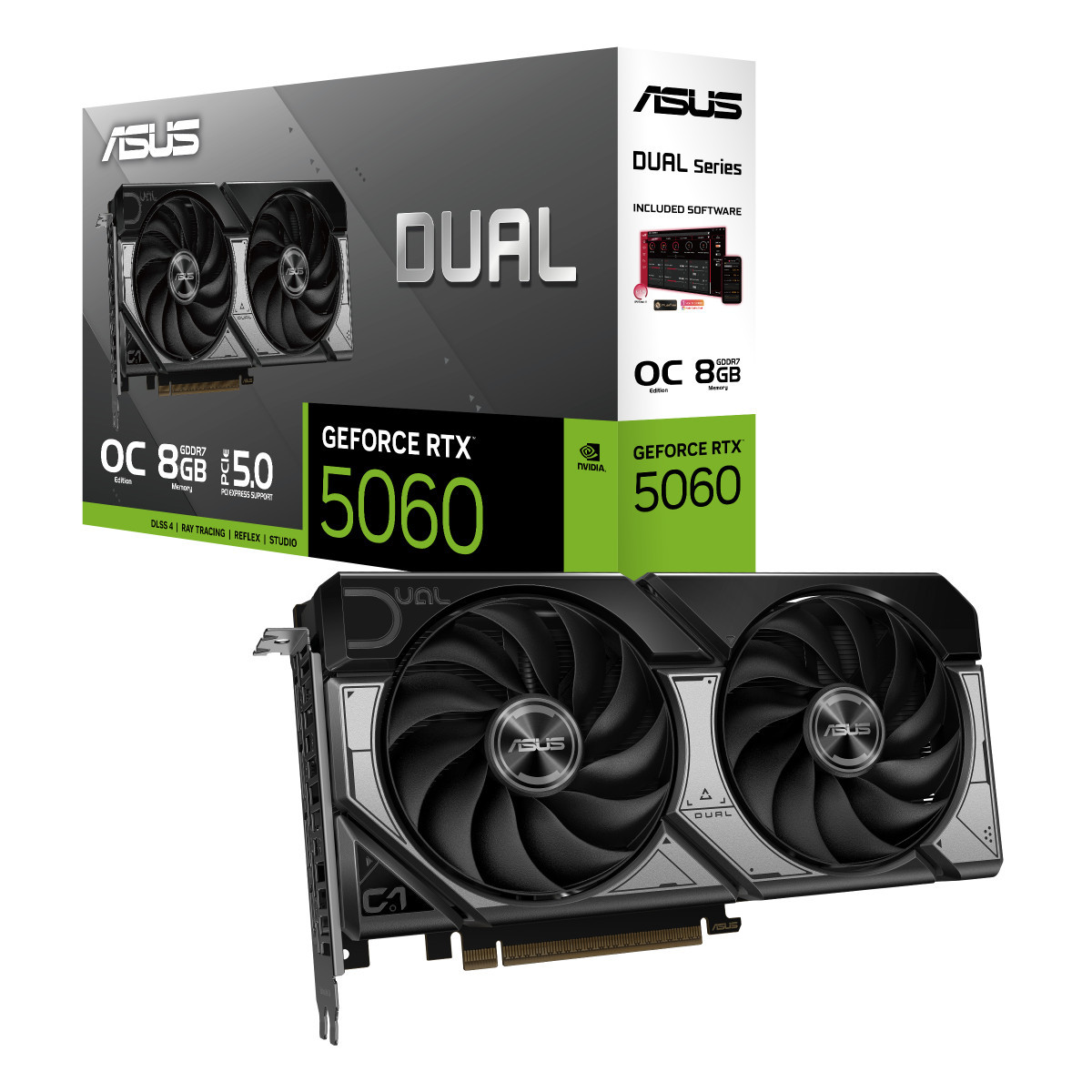 Видео карта Asus Dual GeForce RTX 5060 8GB GDDR7 OC Edition, 128bit - DUAL-RTX5060-O8G - 1