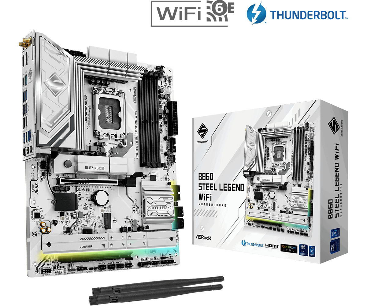 Дънна платка AsRock B860 STEEL LEGEND WIFI 6E, LGA1851 - 1