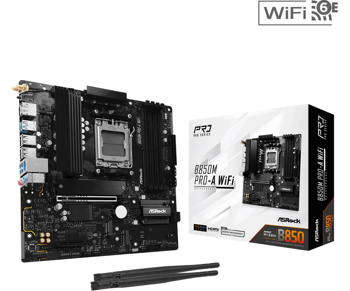 Дънна платка AsRock B850M PRO-A WIFI, AM5 - 1