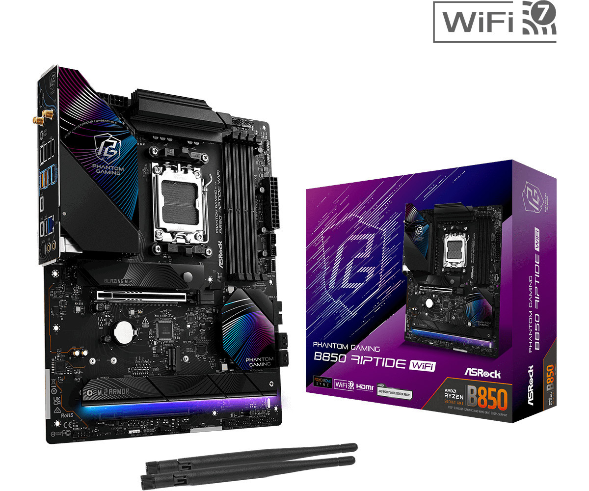 Дънна платка AsRock B850 RIPTIDE WIFI7, AM5 - 1