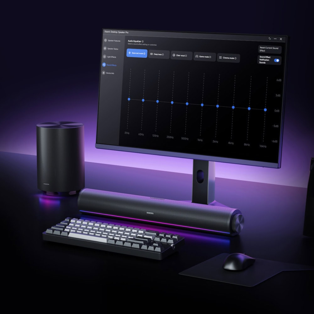 Колонки Xiaomi Desktop Speaker Pro Set, 2.1 канала, 30W, Bluetooth 5.3, RGB подсветка - QBH4355GL - 2
