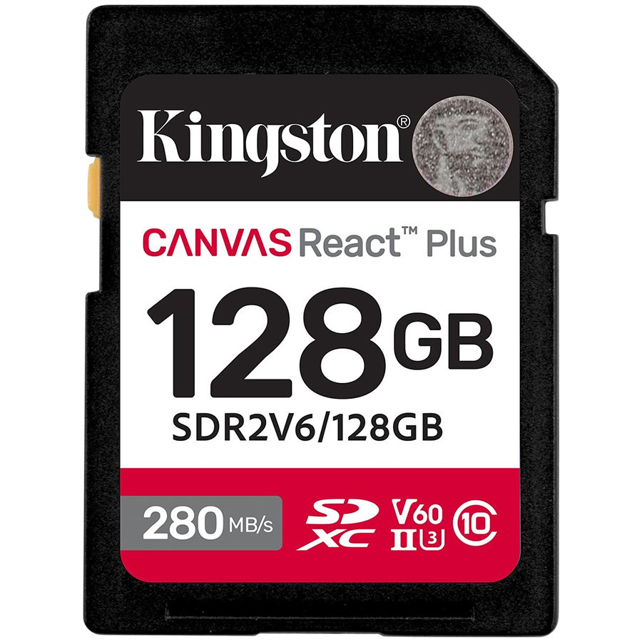 SD карта Kingston Canvas React Plus, 128GB SDXC UHS-II 280R/100W - SDR2V6/128GB - 1