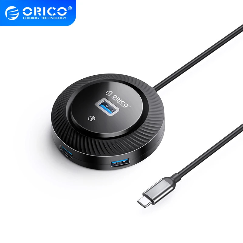 USB хъб Orico YK2-C3-03-BK, USB-C към 4x USB 3.0, 5Gbps, 0.3m кабел - YK2-C3-03-BK-BP - 2