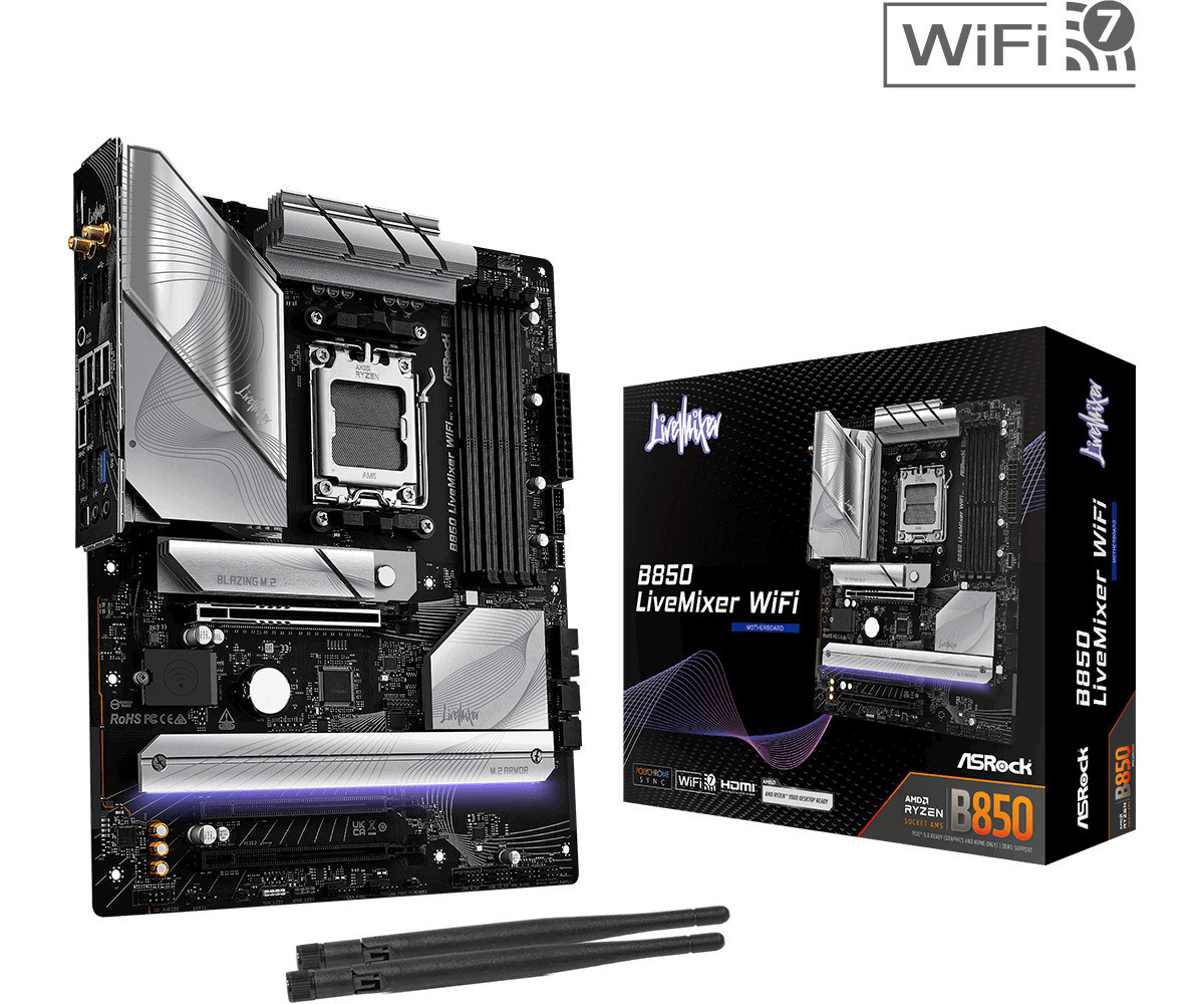 Дънна платка AsRock B850 LiveMixer WiFi, AM5 - 1