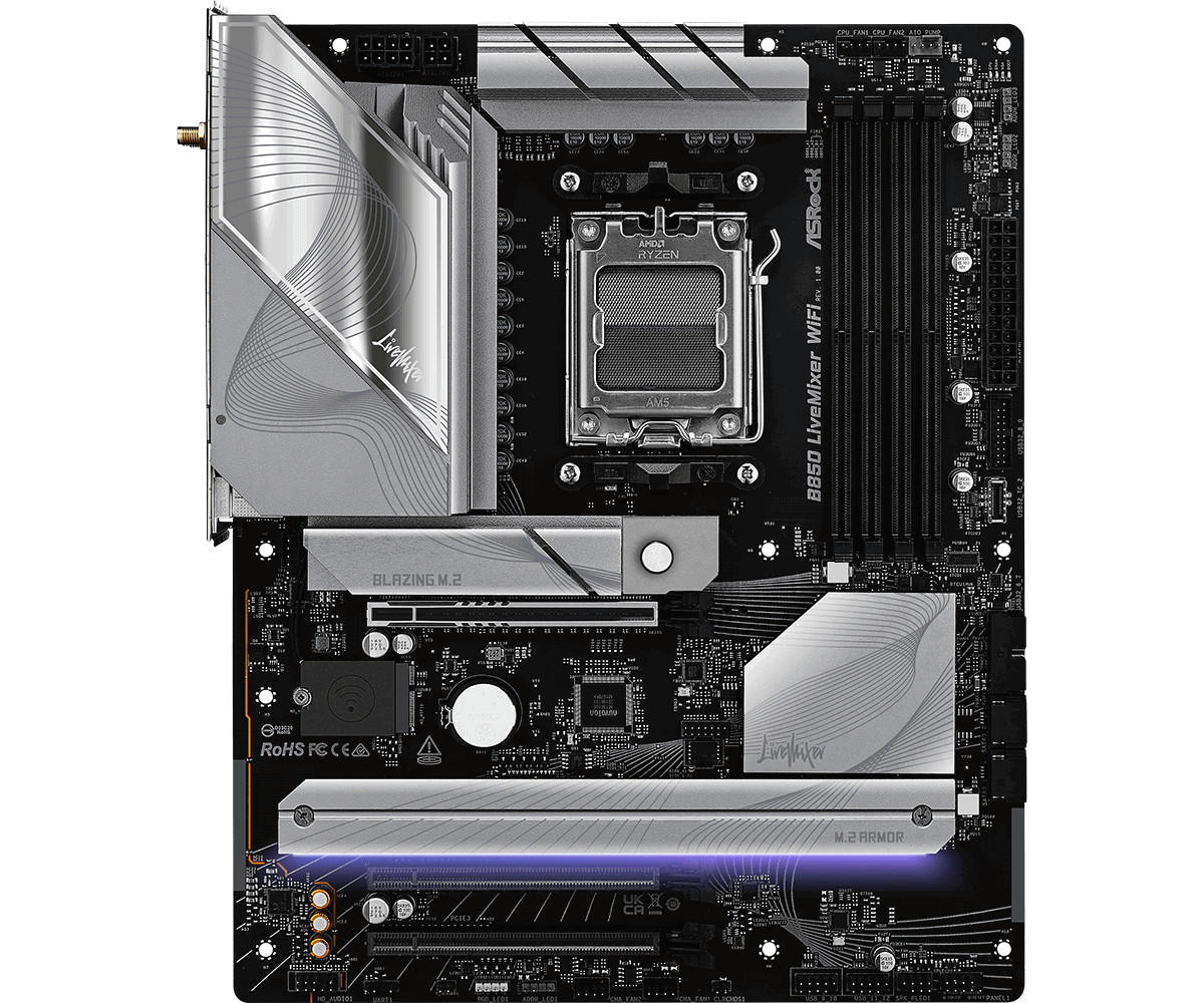Дънна платка AsRock B850 LiveMixer WiFi, AM5 - 2