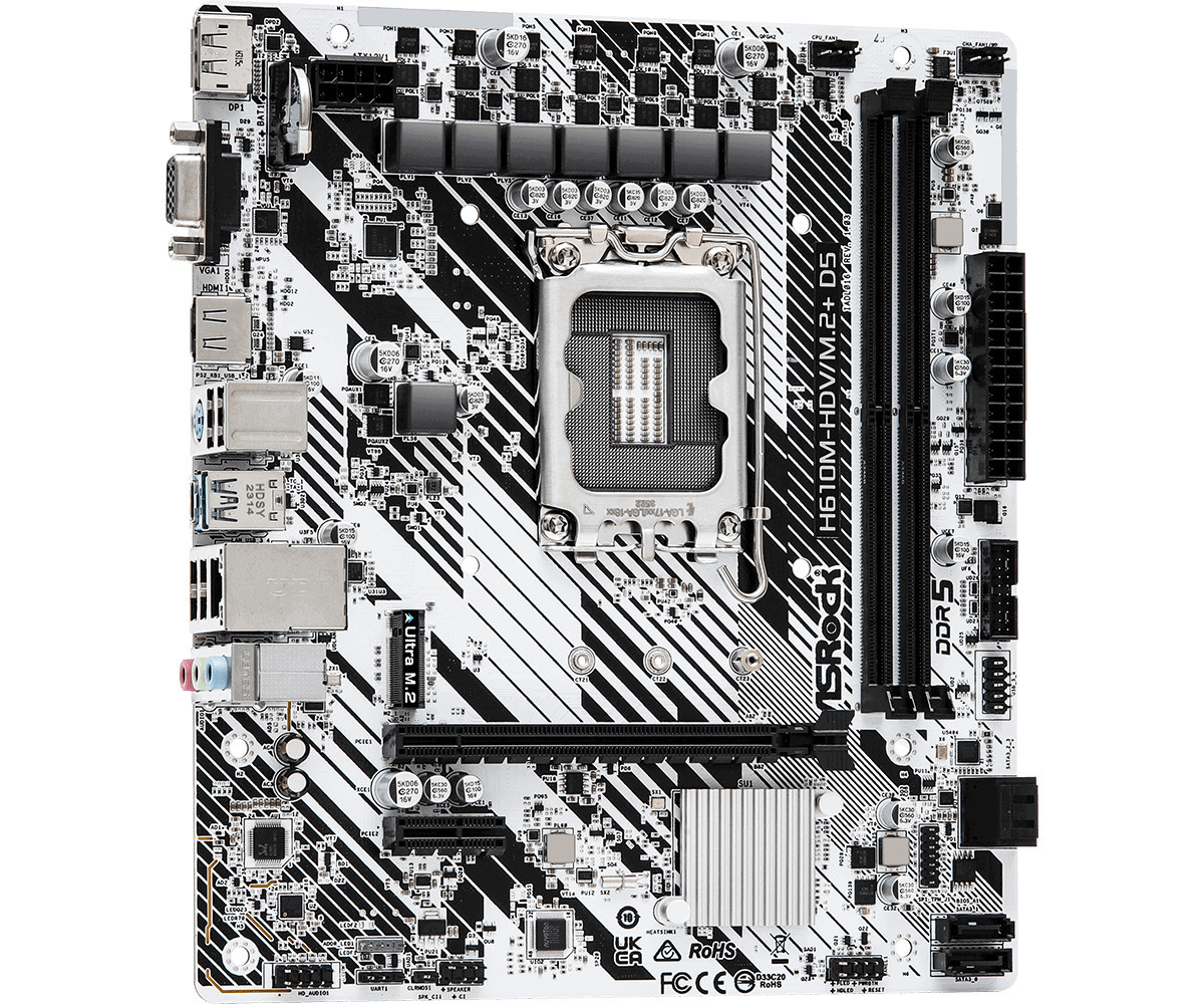 Дънна платка AsRock H610M-HDV/M.2  D5, LGA1700, DDR5 - 90-MXBM50-A0UAYZ - 4