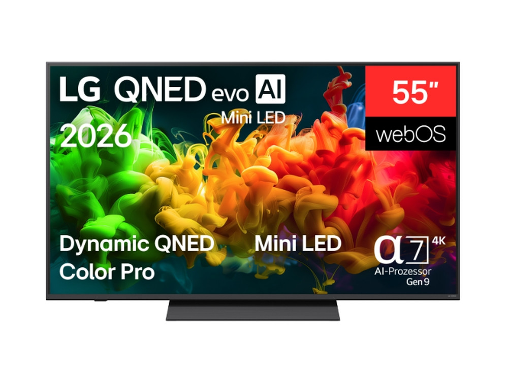 Телевизор LG 55QNED81B3A, 55" (139.70 cm) 4K QNED MiniLED, Alpha 7 AI Processor, HDR10, webOS 26 ThinQ, Wi-Fi, Bluetooth 5.3, 3x HDMI - 1