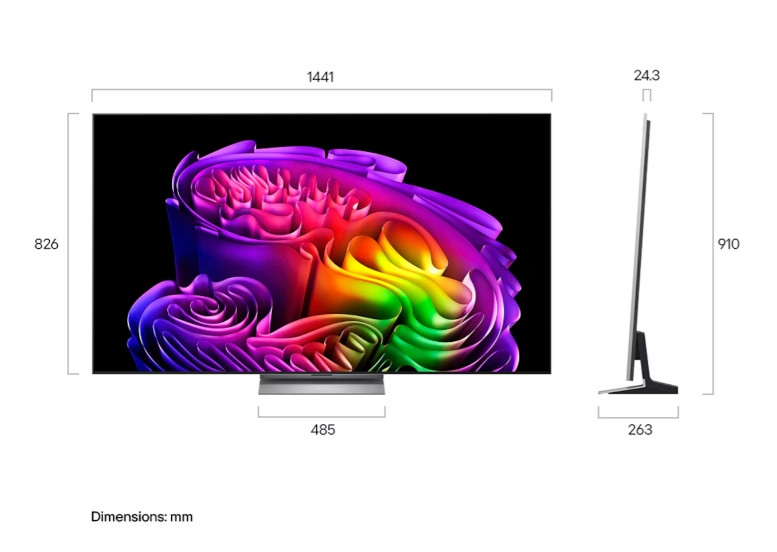 Телевизор LG OLED65G63LS, 65" (165.10 cm) OLED evo, 4K Ultra HD (3840x2160), Smart TV webOS 26, DVB-T2/C/S2, Wi-Fi 6E, Bluetooth, 4x HDMI, 3x USB - 5