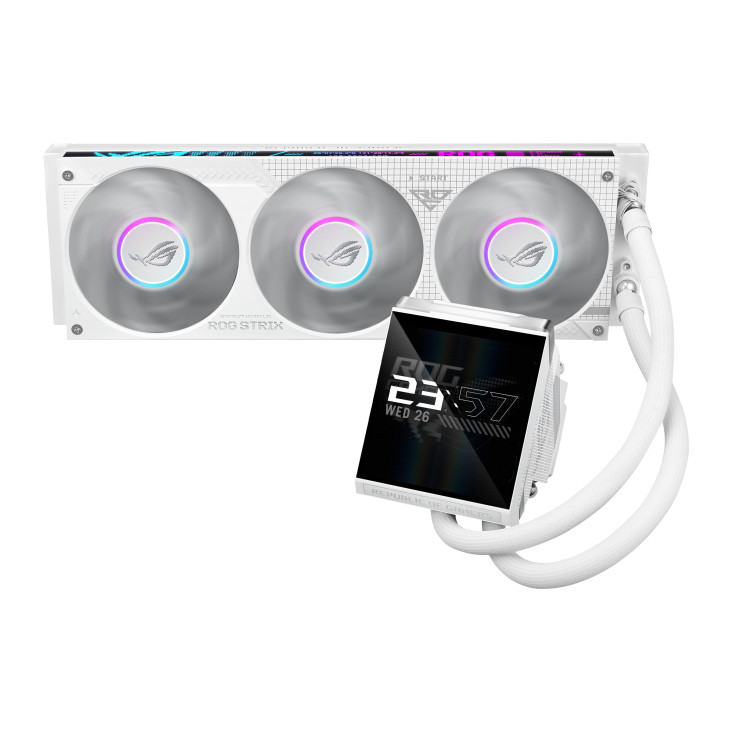 Водно охлаждане за процесор ASUS ROG Strix SLC IV 360 ARGB LCD White, 3x120mm вентилатора, AM5/AM4/LGA1851/1700 - 90RC01S2-B0EAY0 - 1