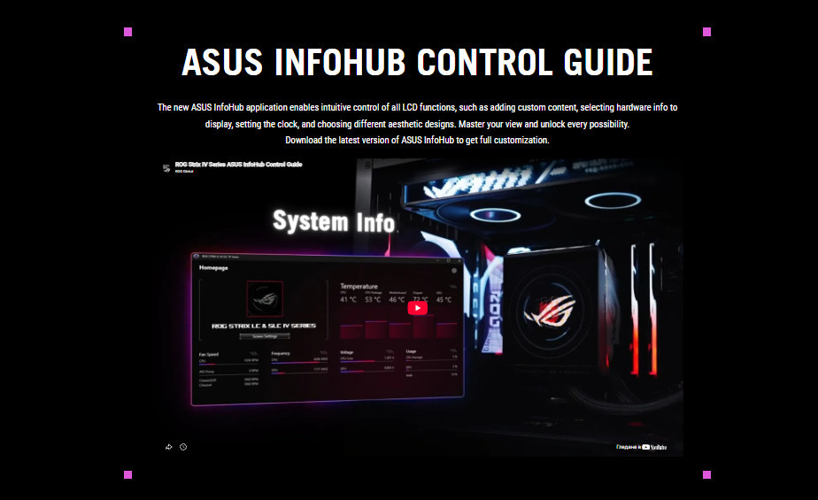Водно охлаждане за процесор ASUS ROG Strix SLC IV 360 ARGB LCD, 3x120mm вентилатори, LCD дисплей - 90RC01S1-B0EAY0 - 10