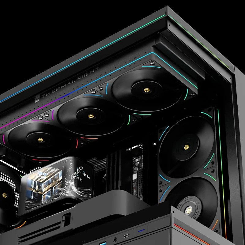 Водно охлаждане за процесор Thermalright Wonder Vision 360 UB ARGB Black, 360mm радиатор, OLED дисплей 6.67", 3x120mm вентилатори - WONDER-VISION-360-UB-ARGB-BK - 4