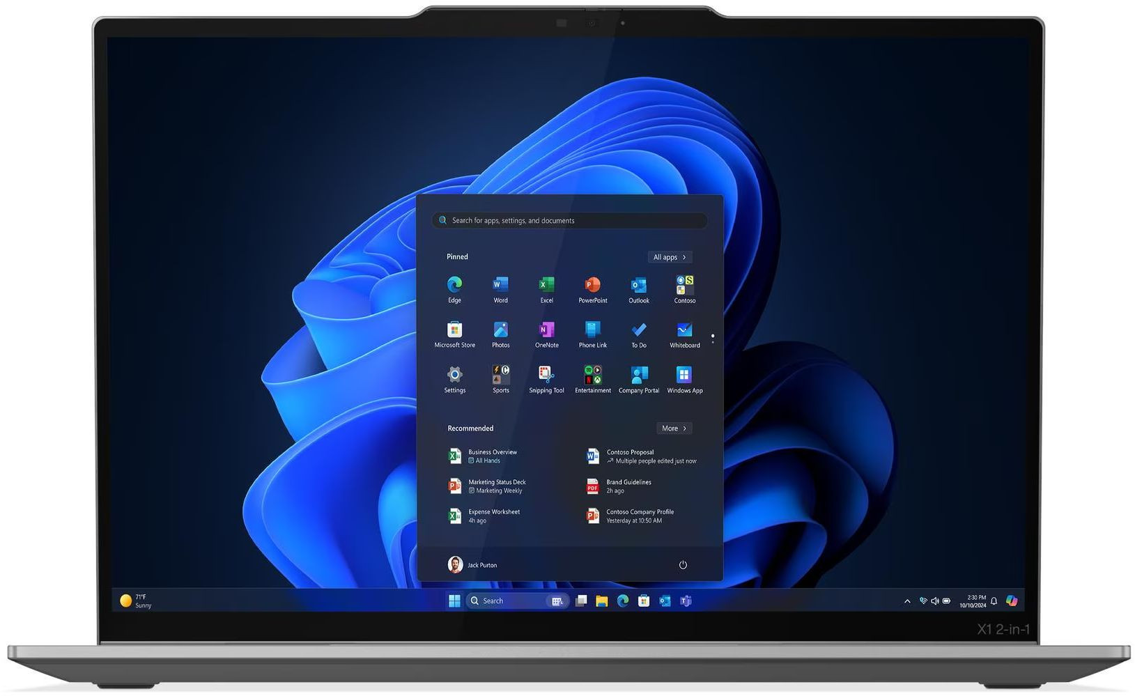 Лаптоп Lenovo ThinkPad X1 2-in-1 G10, 14" 2.8K, Intel Core Ultra 7 265U vPro, 64GB DDR5, 2TB SSD Gen5, Windows 11 Pro - 21NUS0PR00 - 2