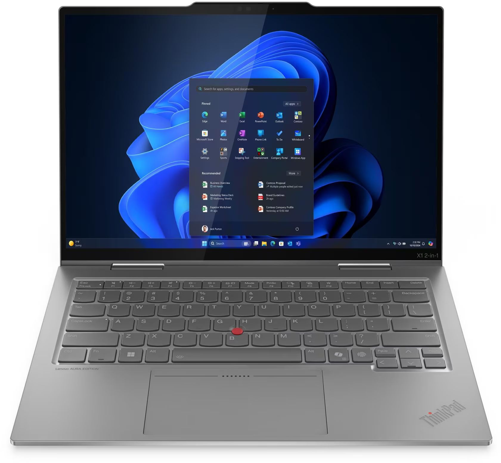 Лаптоп Lenovo ThinkPad X1 2-in-1 G10, 14" 2.8K, Intel Core Ultra 7 265U vPro, 64GB DDR5, 2TB SSD Gen5, Windows 11 Pro - 21NUS0PR00 - 3