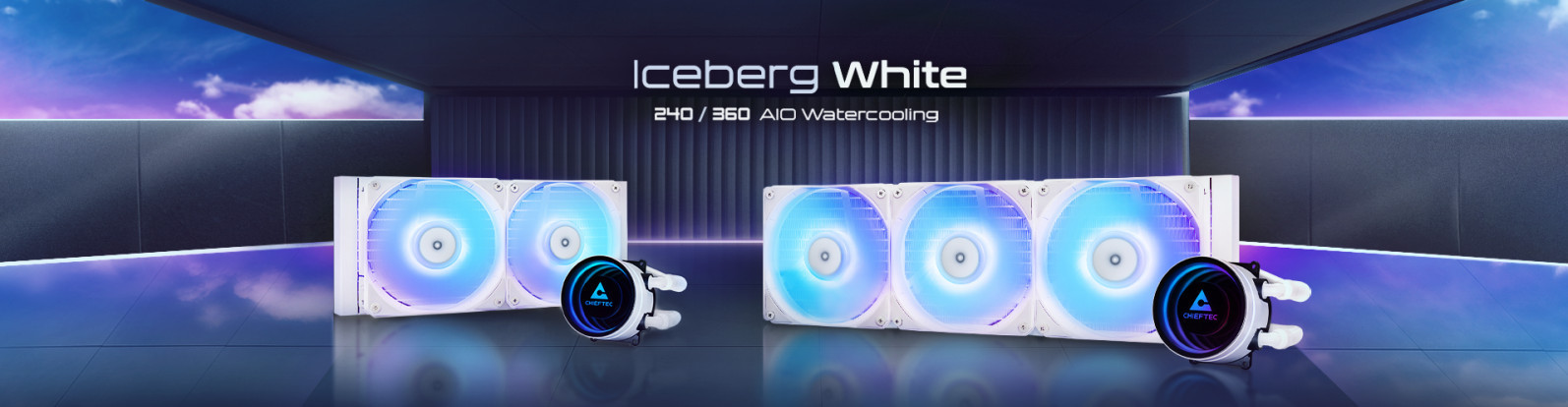 Водно охлаждане за процесор Chieftec Iceberg 360 RGB White, 3x120mm вентилатора, 2200 RPM - CLC-360-RGB-W - 2