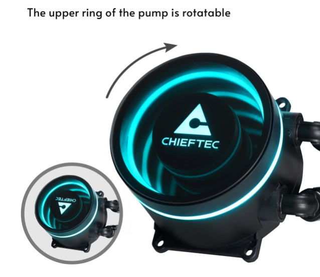 Водно охлаждане за процесор Chieftec Iceberg 360 VRM, 3x120mm вентилатора, 2700 RPM помпа - CLC-360-VRM-BLK - 6