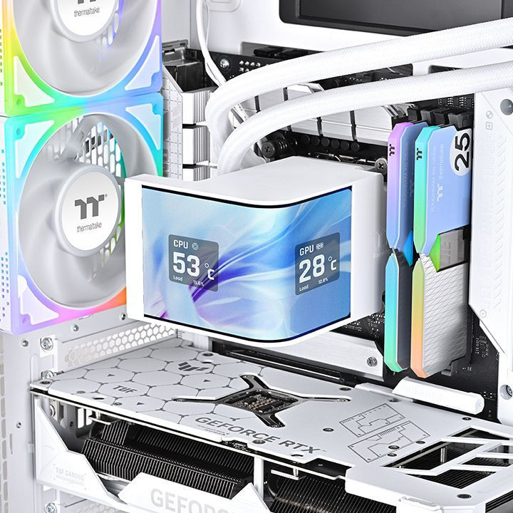 Водно охлаждане за процесор Thermaltake MAGCurve 360 Ultra Snow Edition, 3x120mm ARGB вентилатора - CL-W454-PL12SW-A - 2