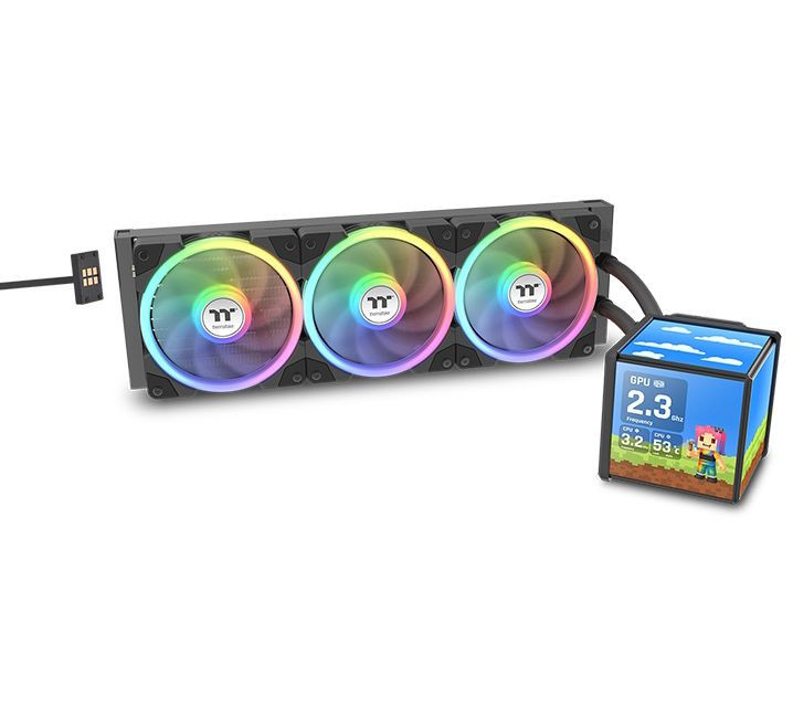 Водно охлаждане за процесор Thermaltake MineCube 360 Ultra, 3x120mm ARGB вентилатори, Intel LGA 1851/1700/1200/AM5/AM4 - CL-W481-PL12SW-A - 1