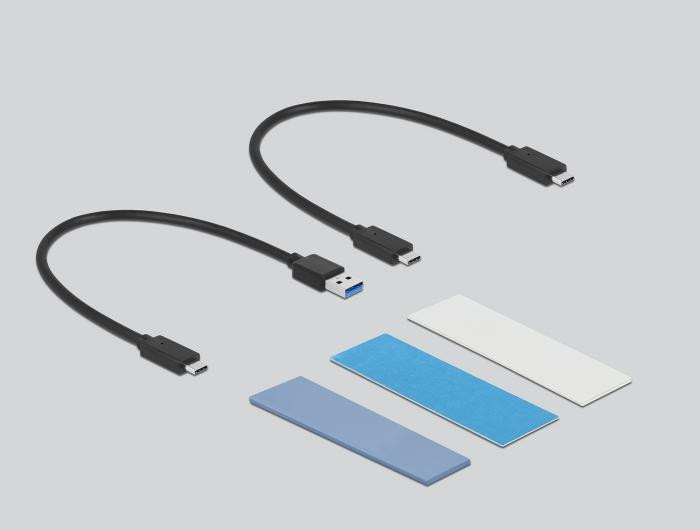 Външна кутийка Delock, За M.2 NVMe PCIe или SATA SSD, USB-C 3.2 Gen 2, Инсталация без инструменти - DELOCK-42638 - 4