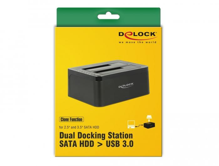 Външна докинг станция DeLock 62661, 2.5"/3.5" SATA, USB 3.0, Функция за клониране - DELOCK-62661 - 7