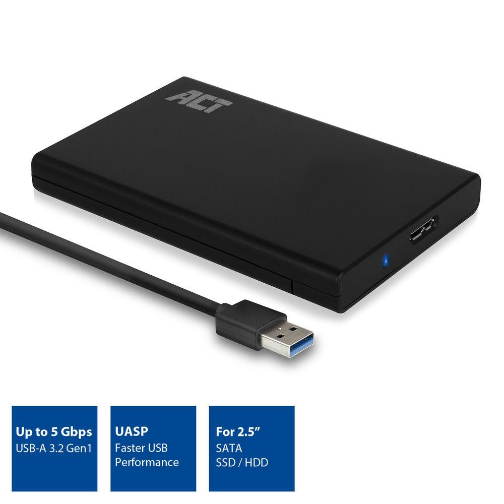 Външна кутийка за твърд диск ACT AC1215, 2.5", SATA към USB 3.0 - 5