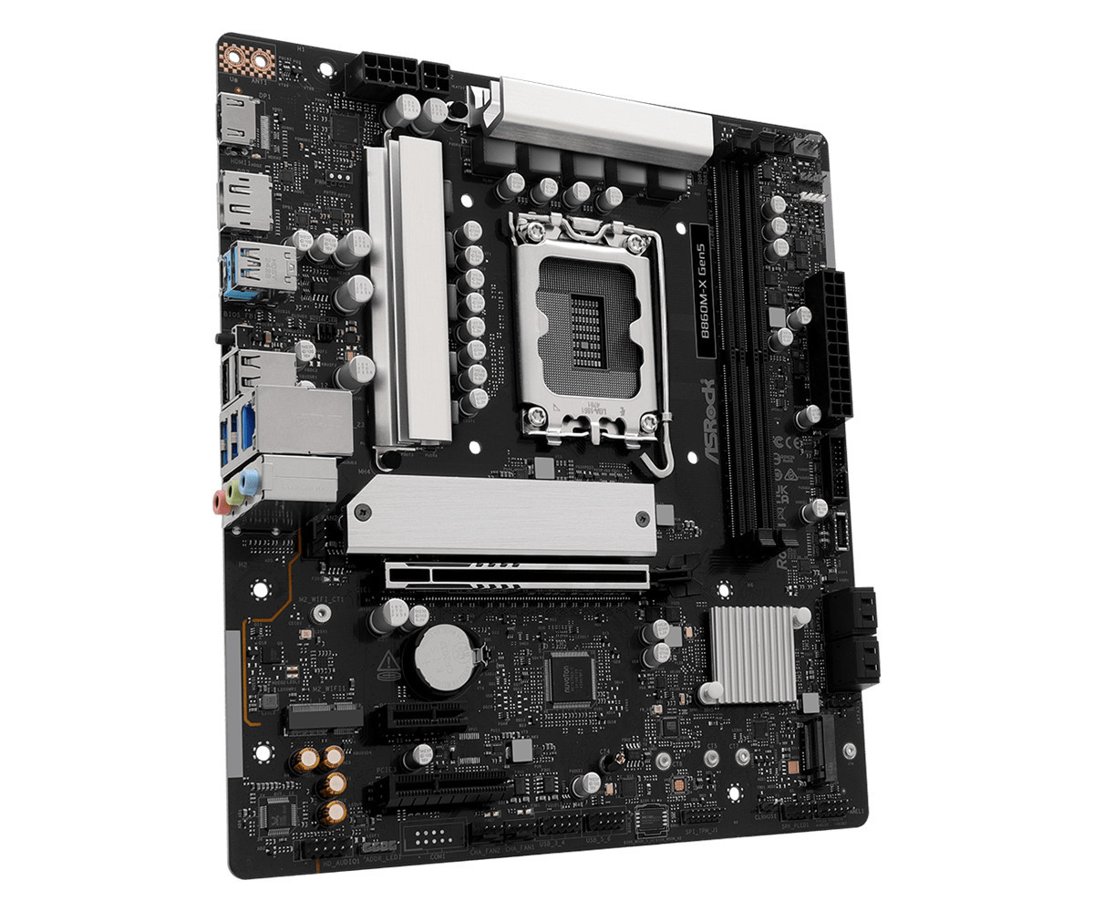 Дънна платка ASRock B860M-X, LGA1851, B860, DDR5, PCIe 5.0 x16, 4x SATA3, 2.5GbE LAN, mATX - 7