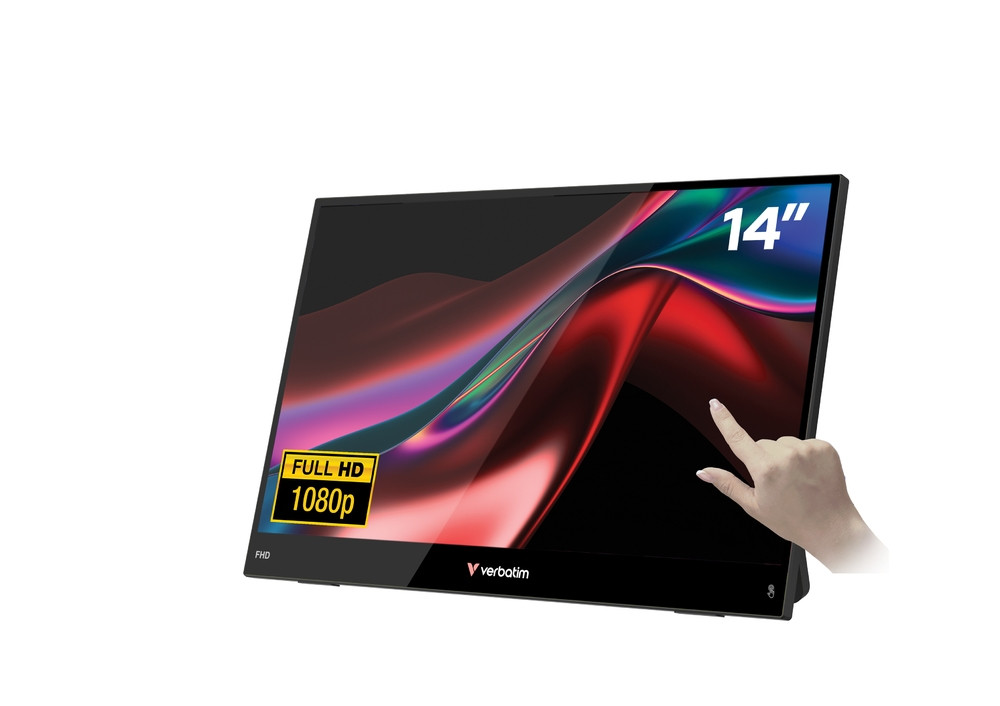Монитор Verbatim Portable LIGHT, 14" (35.56 cm) Full HD IPS Touchscreen, Mini HDMI, 2x USB-C - 32400 - 1