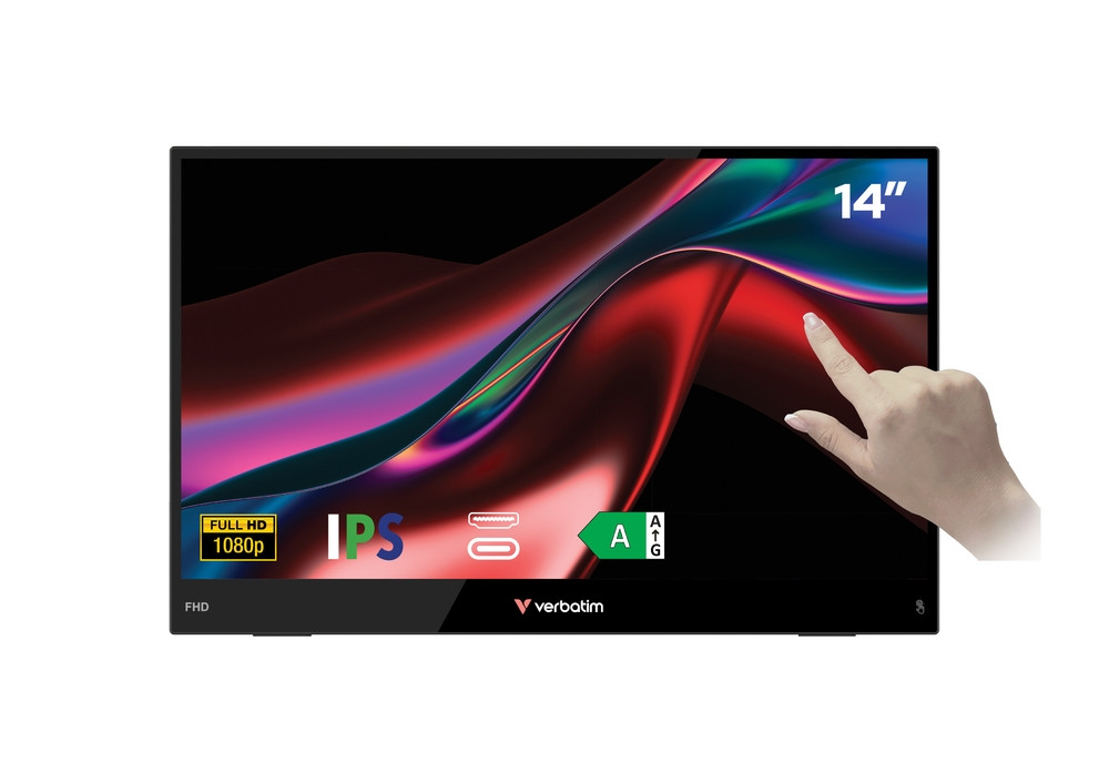 Монитор Verbatim Portable LIGHT, 14" (35.56 cm) Full HD IPS Touchscreen, Mini HDMI, 2x USB-C - 32400 - 2