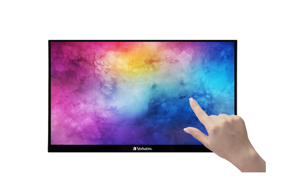 Монитор Verbatim PMT-14, 14" Full HD IPS, Touchscreen, USB-C - 49591 - 1