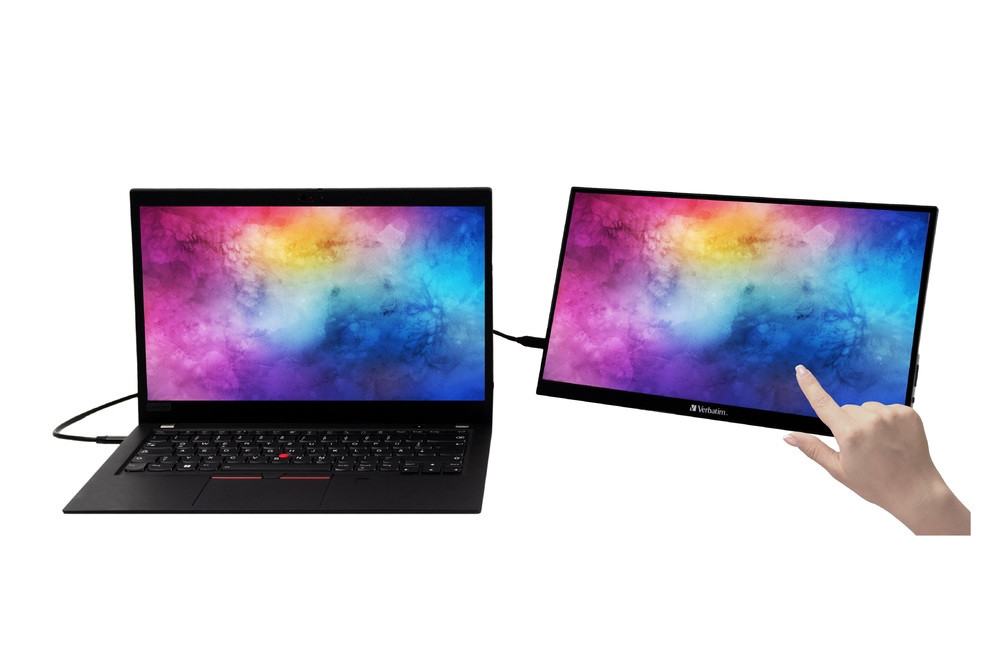 Монитор Verbatim PMT-14, 14" Full HD IPS, Touchscreen, USB-C - 49591 - 2