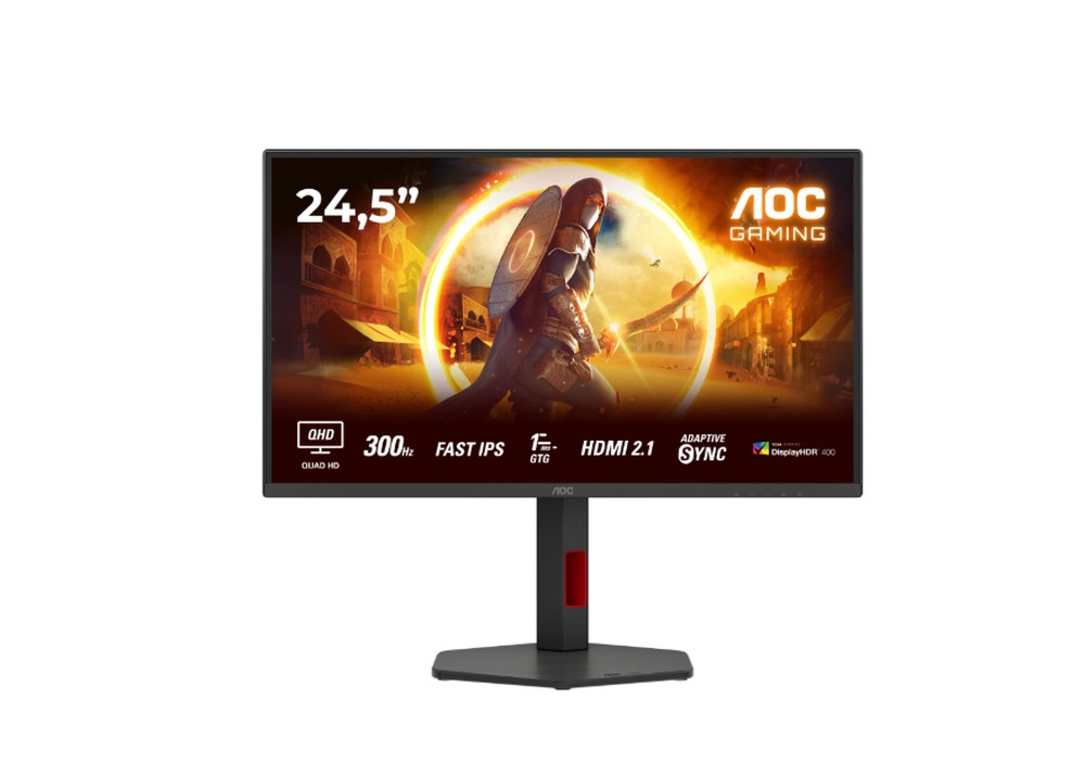 Монитор AOC Q25G4SR, 24.5" QHD IPS 300Hz, 1ms, 400 cd/m², Adaptive-Sync технология - 1
