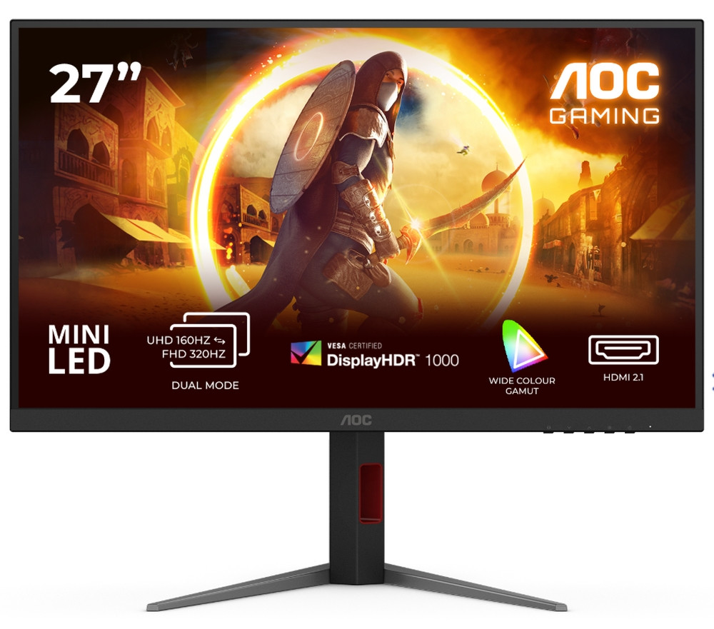 Монитор AOC U27G4XM, 27" Fast IPS MiniLED, 4K UHD (3840x2160) 160Hz - 1