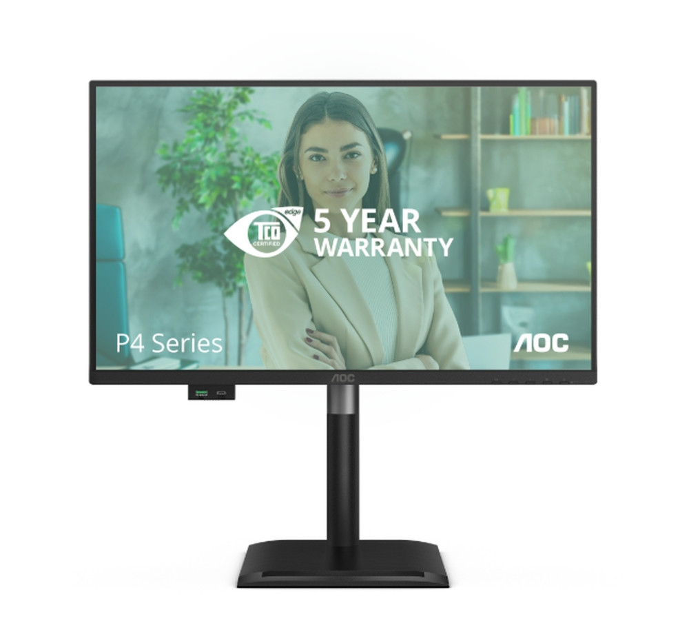 Монитор AOC 24P4U, 23.8" Full HD IPS 120Hz, Adaptive-Sync, USB-C 15W, регулируема височина - 1
